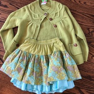 Shrimp n Grits skirt and cardigan